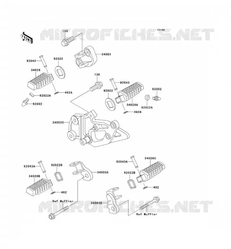 REPOSE PIED Kawasaki MOTOS 500 1996 GPZ500S  EX500-D3