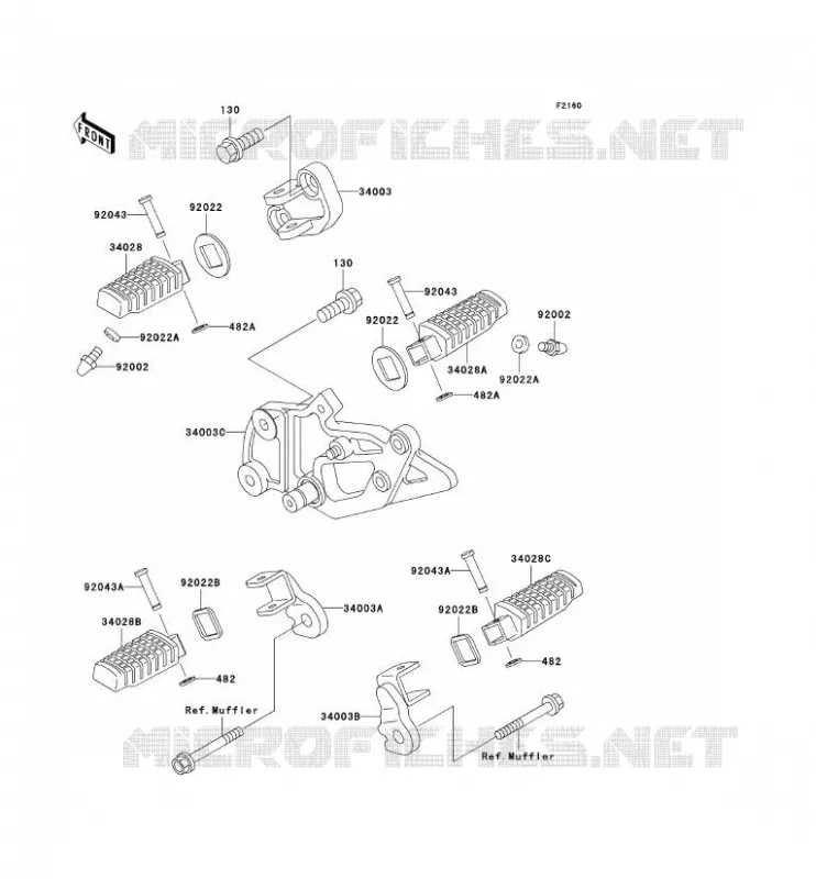 REPOSE PIED Kawasaki MOTOS 500 1997 GPZ500S  EX500-D4