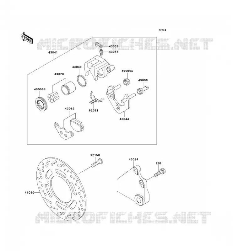 FREIN ARRIERE Kawasaki MOTOS 500 1997 GPZ500S  EX500-D4