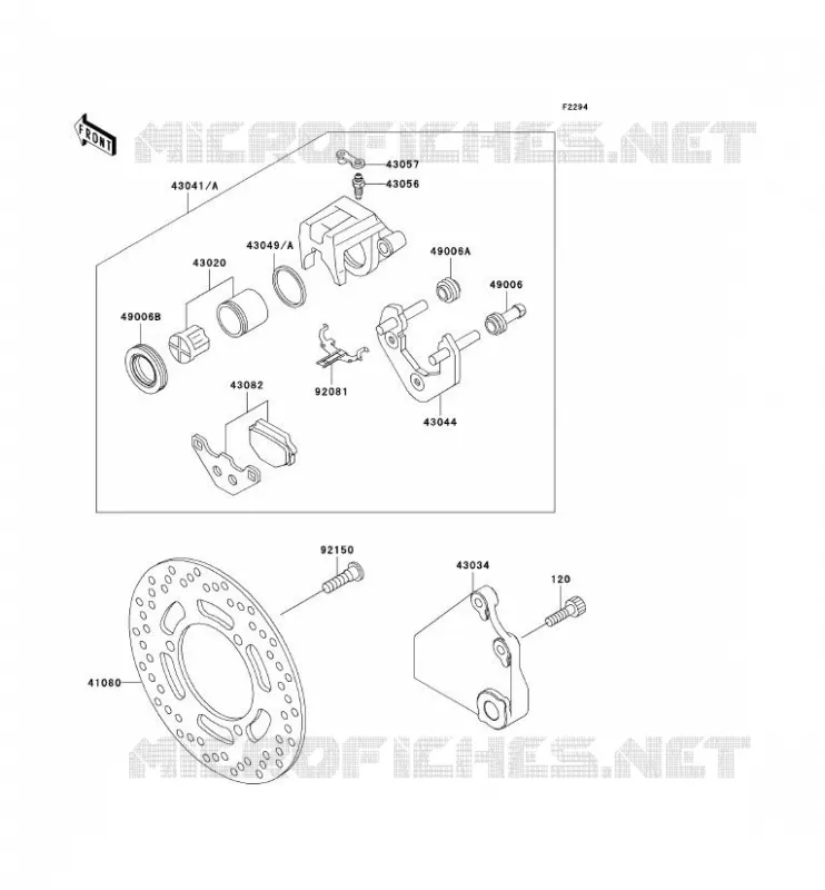 FREIN ARRIERE Kawasaki MOTOS 500 1999 GPZ500S  EX500-D6