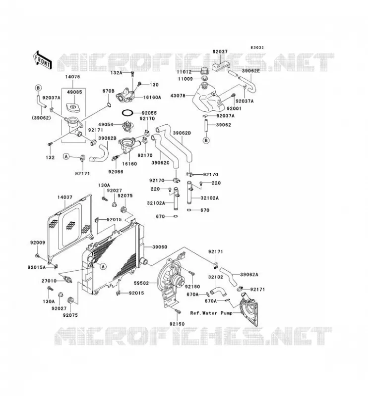 RADIATEUR Kawasaki MOTOS 500 2006 GPZ500S  EX500D6F