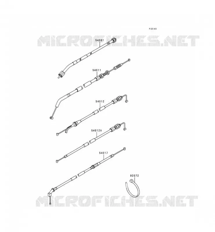 CABLES Kawasaki MOTOS 500 2000 GPZ500S  EX500-D7