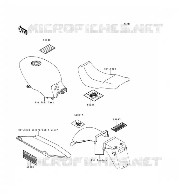 LABEL Kawasaki MOTOS 500 2000 GPZ500S  EX500-D7