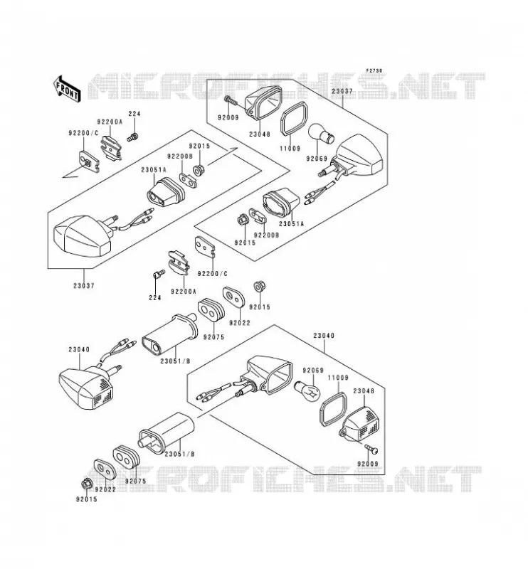 CLIGNOTANTS Kawasaki MOTOS 500 2000 GPZ500S  EX500-D7