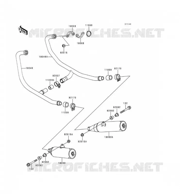 &Eacute;CHAPPEMENT Kawasaki MOTOS 500 2000 GPZ500S  EX500-D7