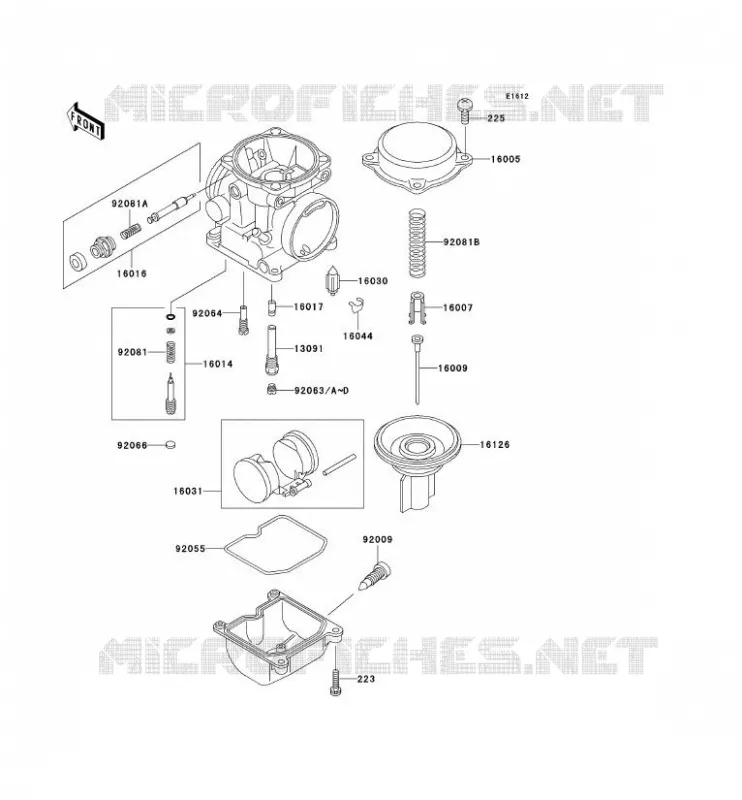 PI&Egrave;CES DE CARBURATEUR Kawasaki MOTOS 500 2000 GPZ500S  EX500-D7