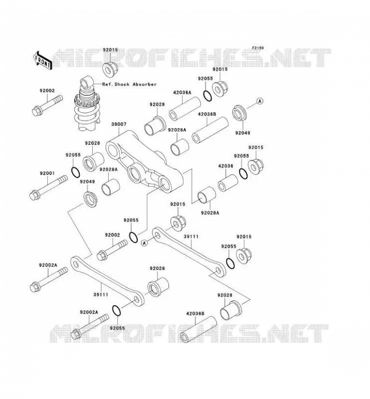 SUSPENSION ARRI&Egrave;RE Kawasaki MOTOS 500 2000 GPZ500S  EX500-D7