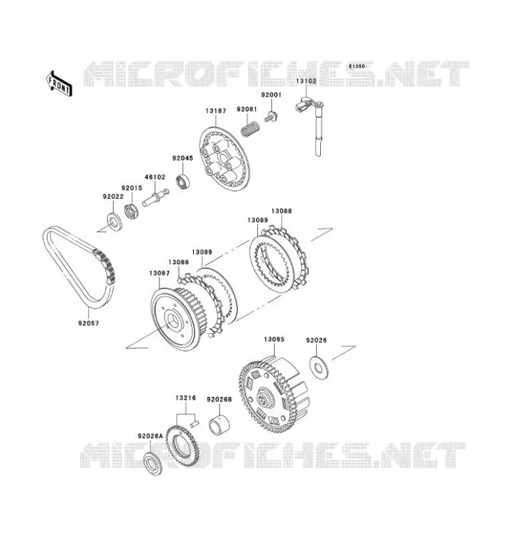EMBRAYAGE Kawasaki MOTOS 500 2007 GPZ500S  EX500D7F