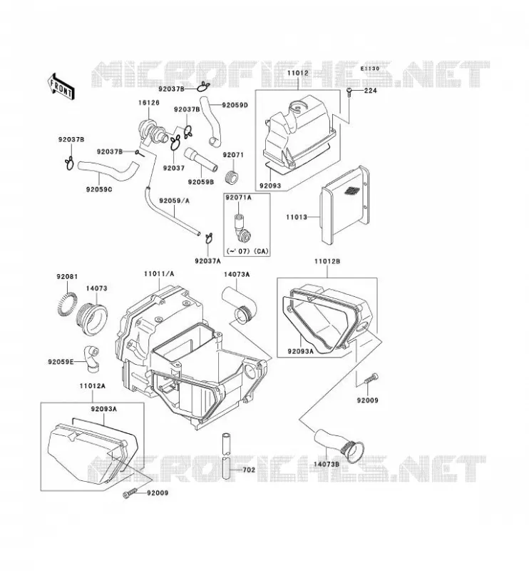 FILTRE A AIR Kawasaki MOTOS 500 2007 GPZ500S  EX500D7F