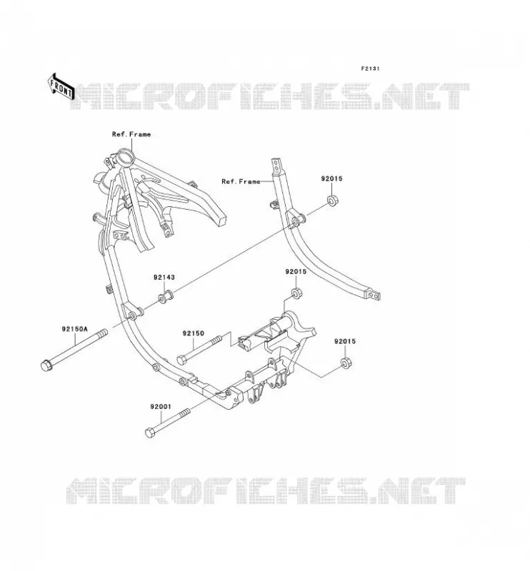 PIECE DE CADRE (COUVERTURE) Kawasaki MOTOS 500 2001 GPZ500S  EX500-D8
