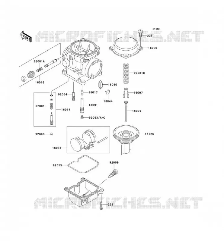 PI&Egrave;CES DE CARBURATEUR Kawasaki MOTOS 500 2001 GPZ500S  EX500-D8