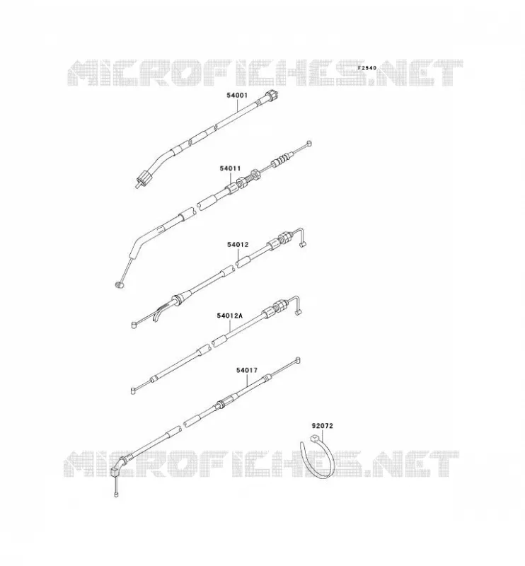 CABLES Kawasaki MOTOS 500 2008 GPZ500S  EX500D8F
