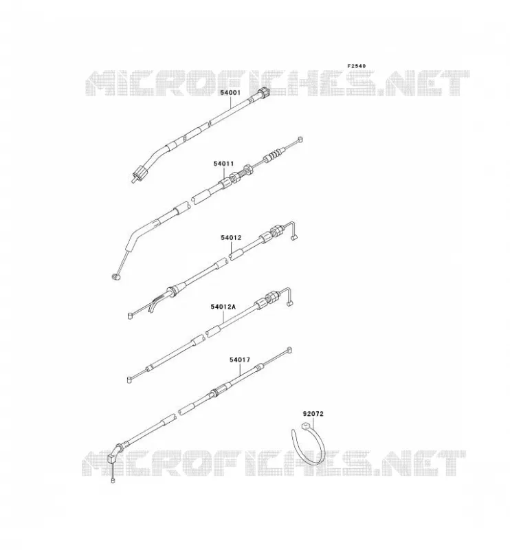 CABLES Kawasaki MOTOS 500 2002 GPZ500S  EX500-D9