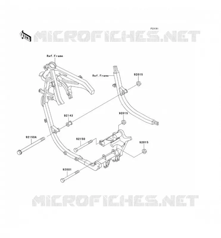 PIECE DE CADRE (COUVERTURE) Kawasaki MOTOS 500 2002 GPZ500S  EX500-D9