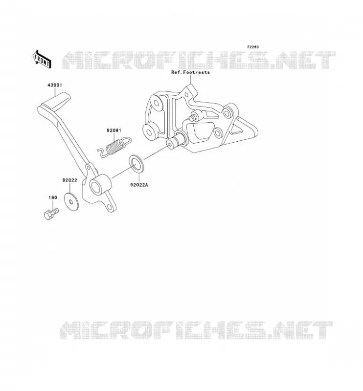 PEDALE DE FREIN Kawasaki MOTOS 500 2003 GPZ500S  EX500-E10