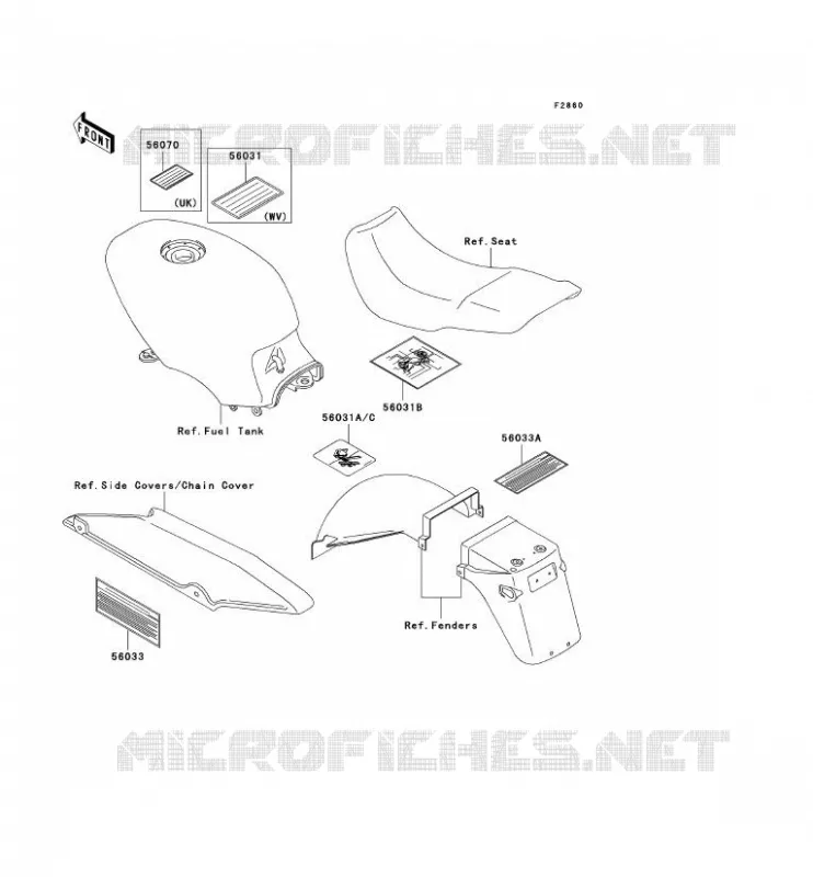 LABEL Kawasaki MOTOS 500 2003 GPZ500S  EX500-E10