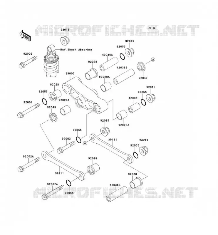 SUSPENSION Kawasaki MOTOS 500 1995 GPZ500S  EX500-E2