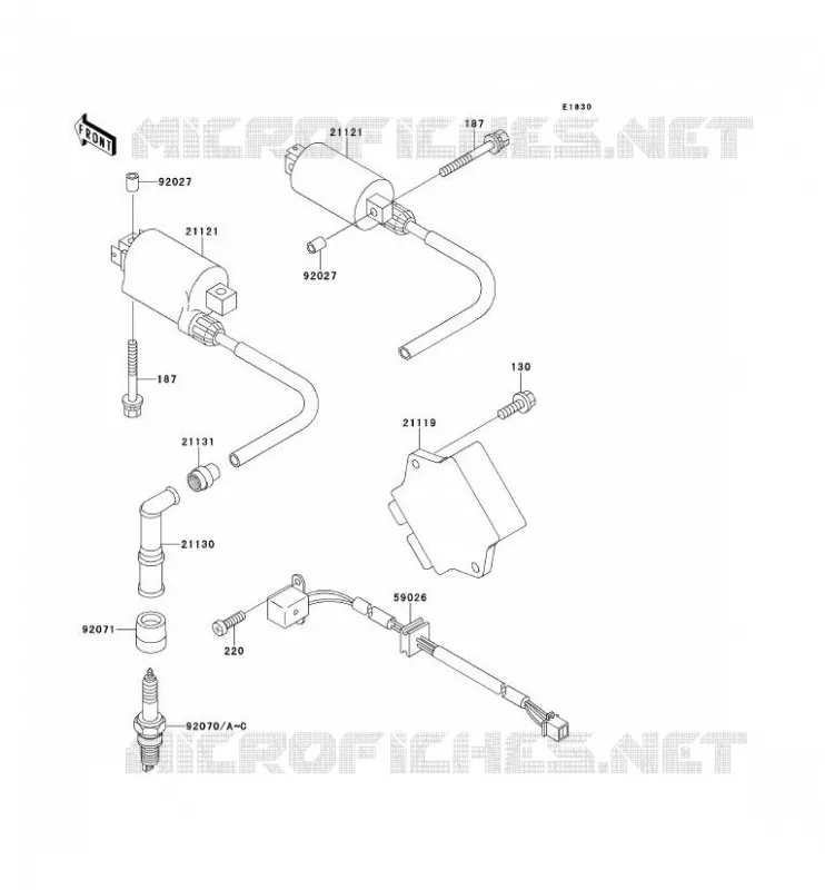 SYSTEME D&acute;ALLUMAGE Kawasaki MOTOS 500 1999 GPZ500S  EX500-E6