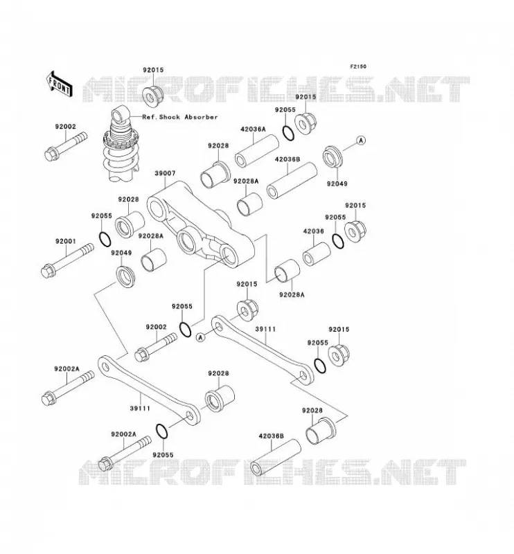 SUSPENSION Kawasaki MOTOS 500 2000 GPZ500S  EX500-E7