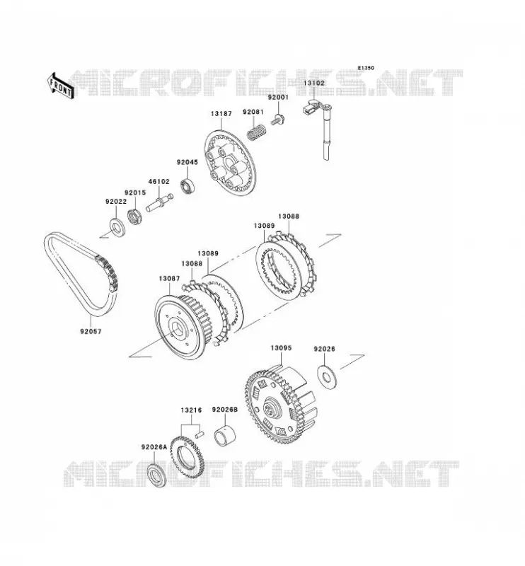 EMBRAYAGE Kawasaki MOTOS 500 2002 GPZ500S  EX500-E9