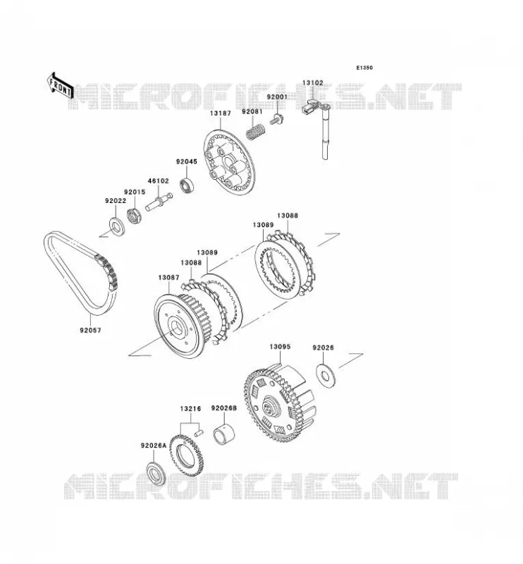 EMBRAYAGE Kawasaki MOTOS 500 2002 GPZ500S  EX500-E9