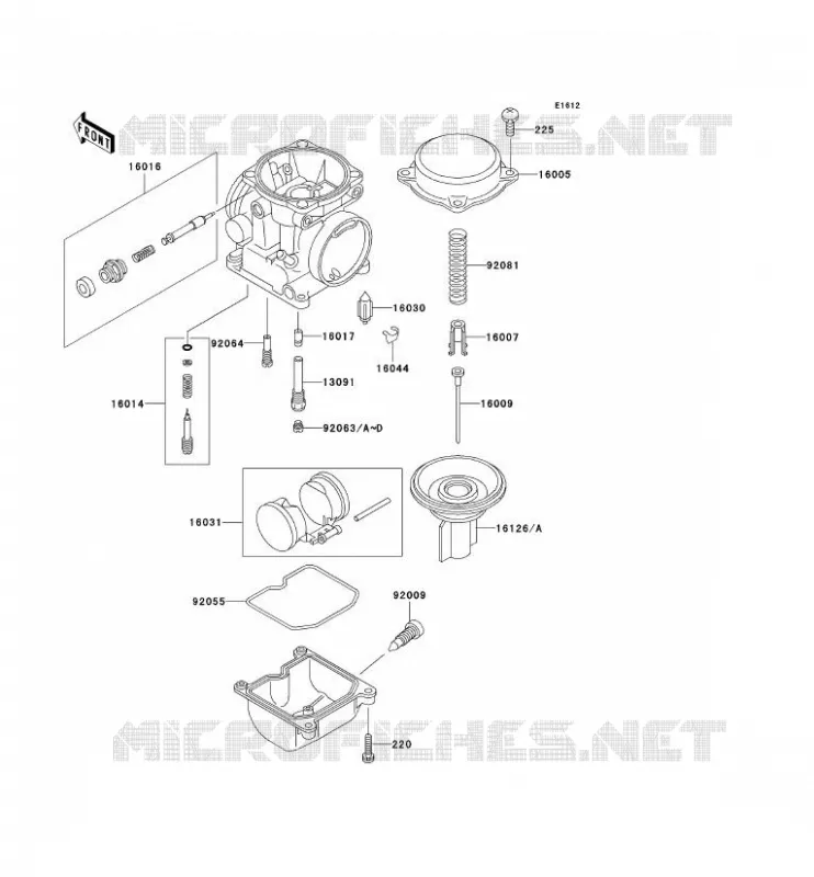 PI&Egrave;CES DE CARBURATEUR Kawasaki MOTOS 500 2002 GPZ500S  EX500-E9