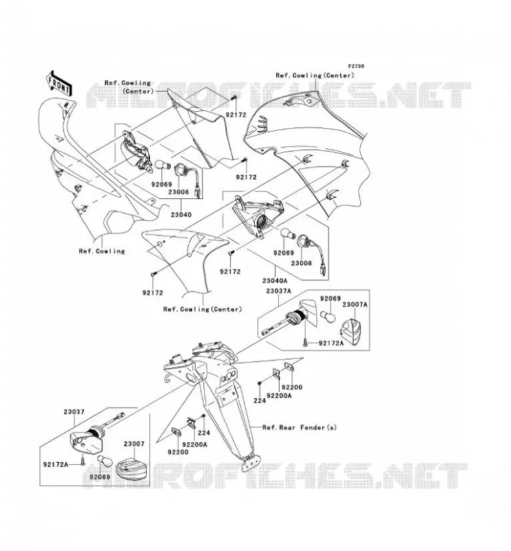 CLIGNOTANTS Kawasaki MOTOS 650 2006 ER-6F  EX650A6F