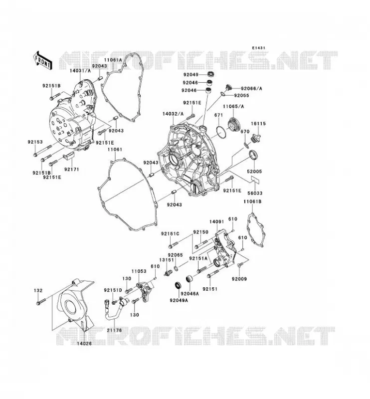COUVERCLES MOTEUR Kawasaki MOTOS 650 2006 ER-6F  EX650A6F