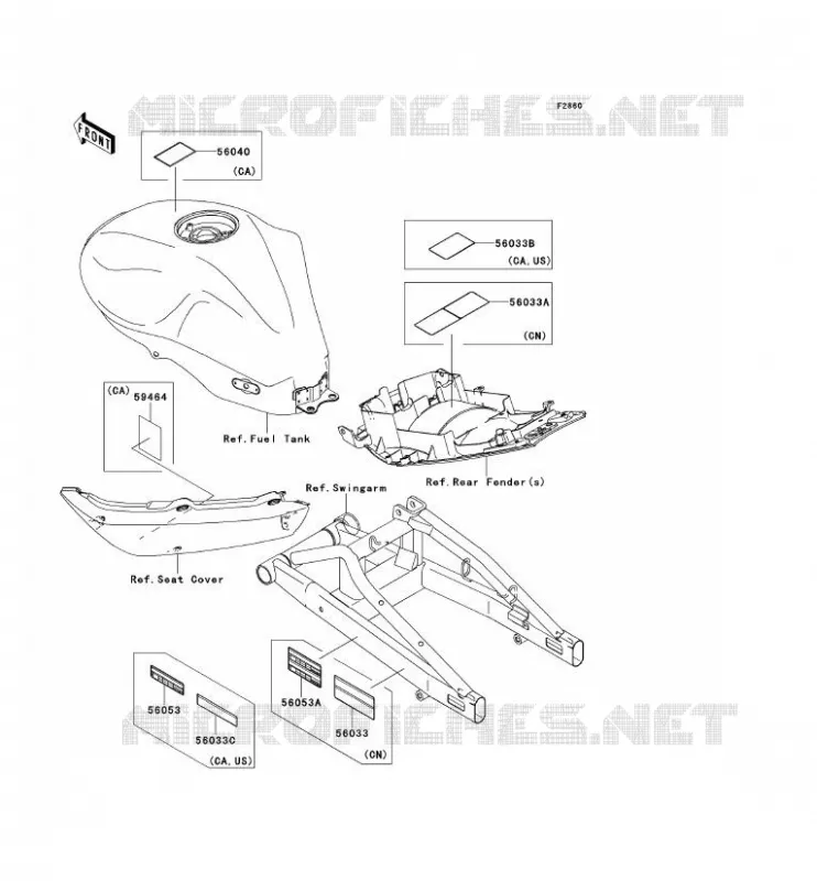 LABEL Kawasaki MOTOS 650 2006 ER-6F  EX650A6F