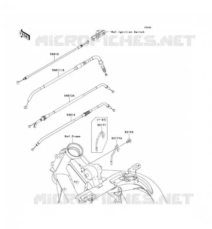 CABLES Kawasaki MOTOS 650 2007 ER-6F  EX650A7F