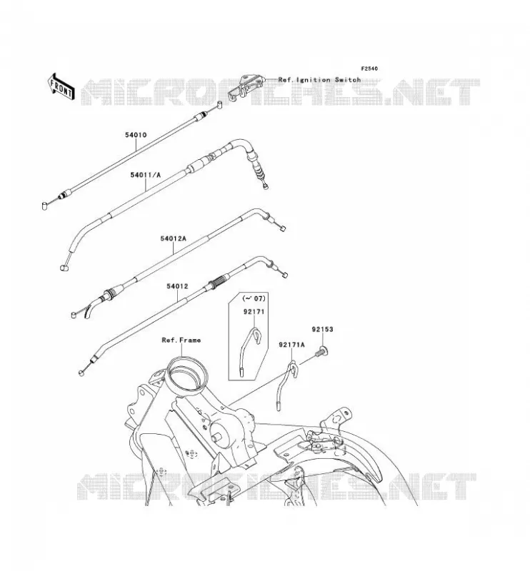 CABLES Kawasaki MOTOS 650 2007 ER-6F  EX650A7F