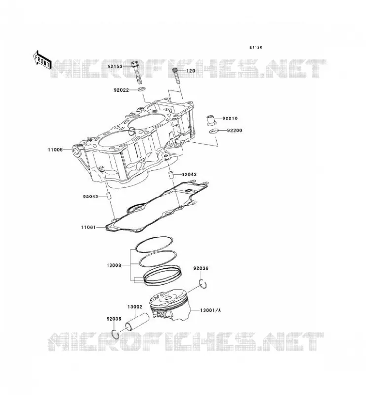 CYLINDRE/PISTON Kawasaki MOTOS 650 2007 ER-6F  EX650A7F