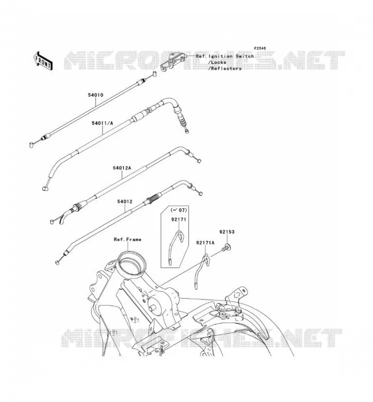 CABLES Kawasaki MOTOS 650 2007 ER-6F  EX650A7F