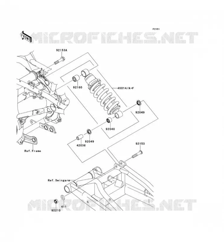 SUSPENSION/AMORTISSEUR Kawasaki MOTOS 650 2007 ER-6F  EX650A7F