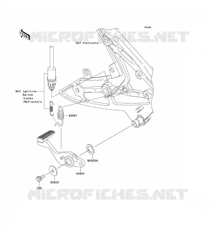 PEDALE DE FREIN/TORQUE LINK Kawasaki MOTOS 650 2007 ER-6F  EX650A7F