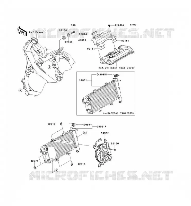 RADIATEUR Kawasaki MOTOS 650 2007 ER-6F  EX650A7F