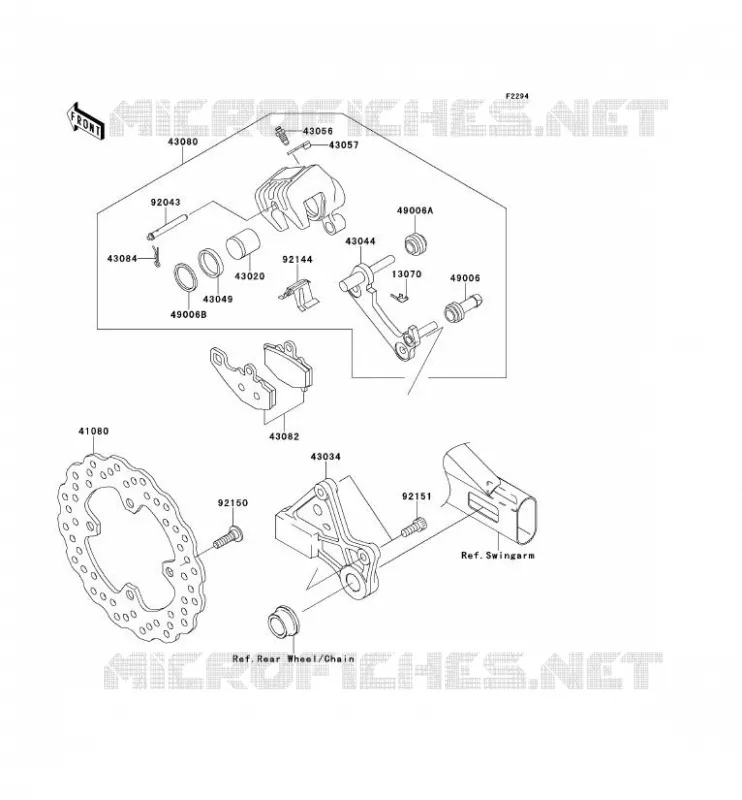 FREIN ARRIERE Kawasaki MOTOS 650 2008 ER-6F  EX650A8F