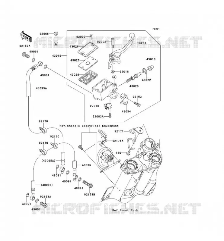 MAITRE CYLINDRE AV Kawasaki MOTOS 650 2008 ER-6F  EX650A8F