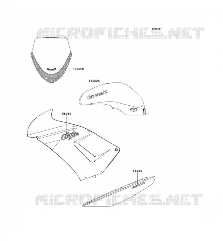 STICKER(VERT)(ROUGE) Kawasaki MOTOS 650 2008 ER-6F  EX650A8F