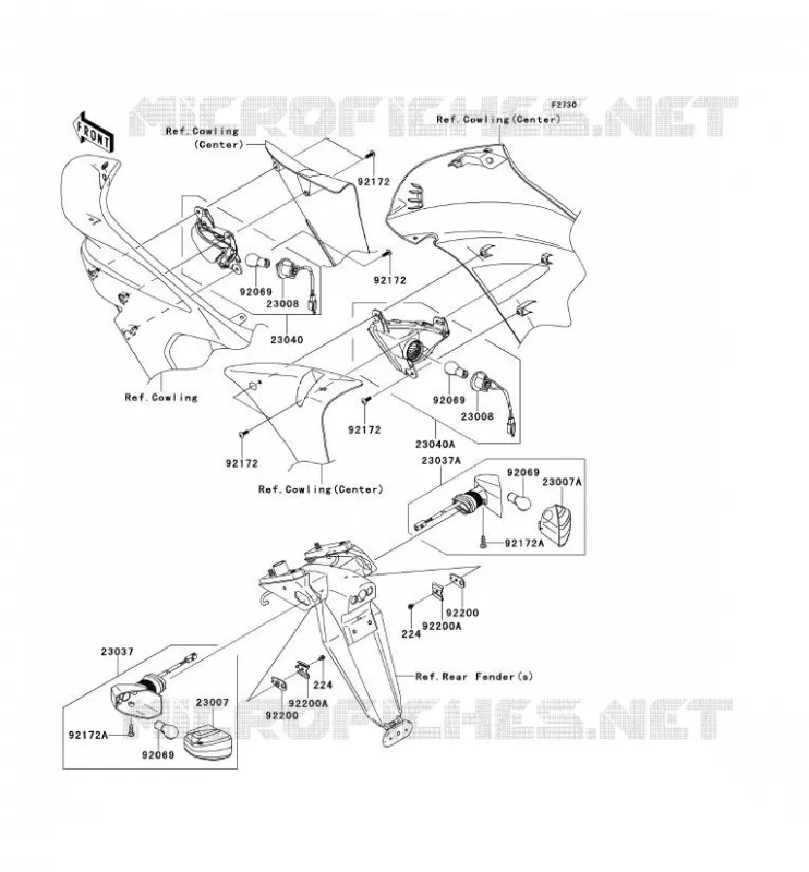 CLIGNOTANTS Kawasaki MOTOS 650 2006 ER-6F ABS  EX650B6F