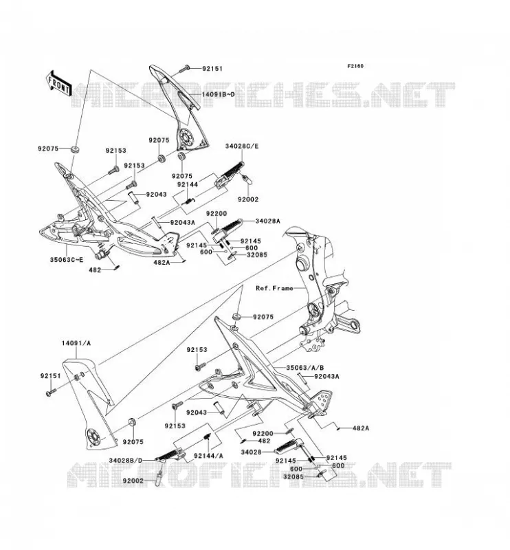 REPOSE PIED Kawasaki MOTOS 650 2006 ER-6F ABS  EX650B6F