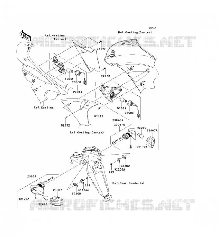 CLIGNOTANTS Kawasaki MOTOS 650 2007 ER-6F ABS  EX650B7F