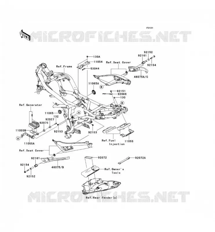 PIECE DE CADRE (COUVERTURE) Kawasaki MOTOS 650 2009 ER-6F  EX650C9F