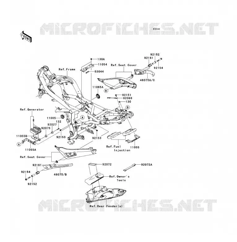 PIECE DE CADRE (COUVERTURE) Kawasaki MOTOS 650 2009 ER-6F  EX650C9F