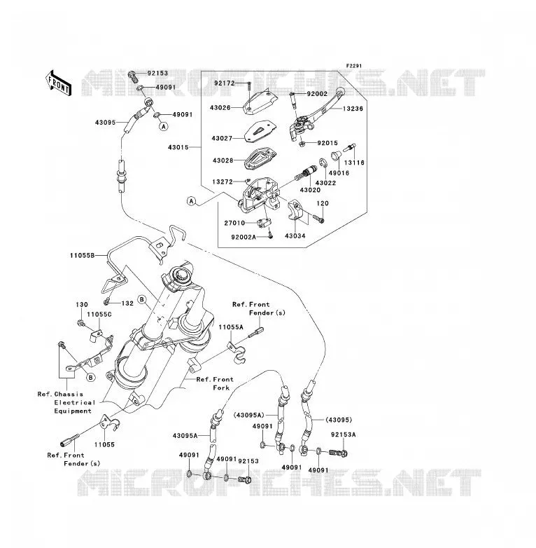 MAITRE CYLINDRE AV Kawasaki MOTOS 650 2009 ER-6F  EX650C9F