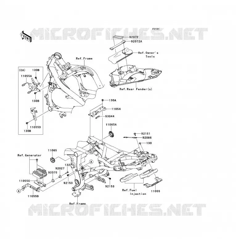 PIECE DE CADRE (COUVERTURE) Kawasaki MOTOS 650 2009 ER-6F  EX650C9F