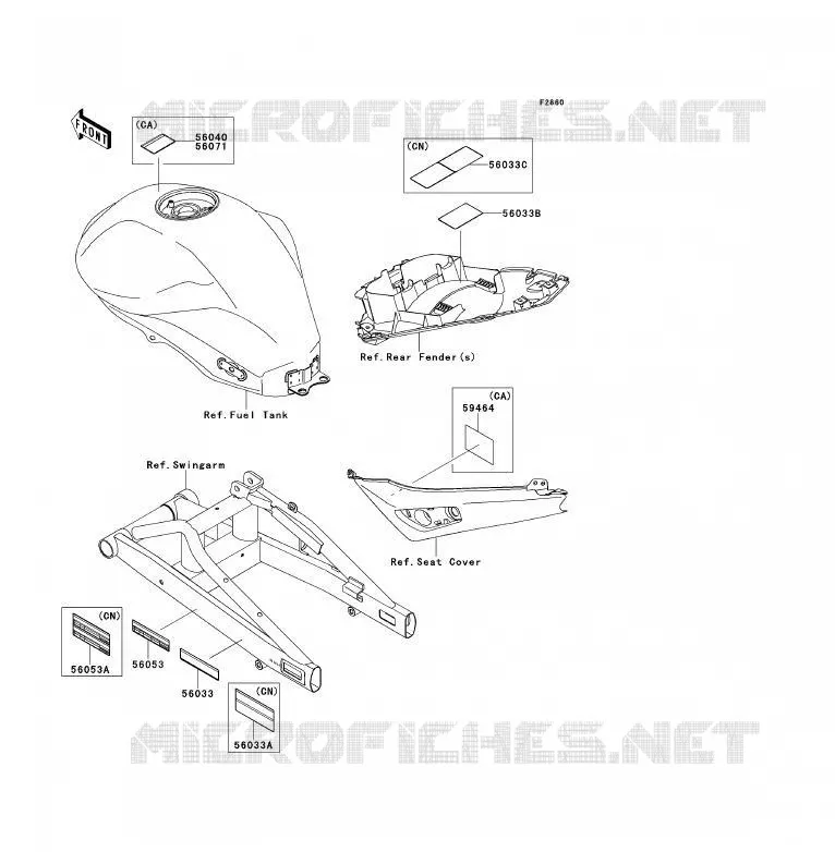 LABEL Kawasaki MOTOS 650 2010 ER-6F  EX650CAF
