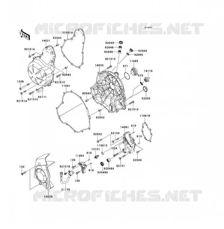 COUVERCLES MOTEUR Kawasaki MOTOS 650 2011 ER-6F  EX650CBF