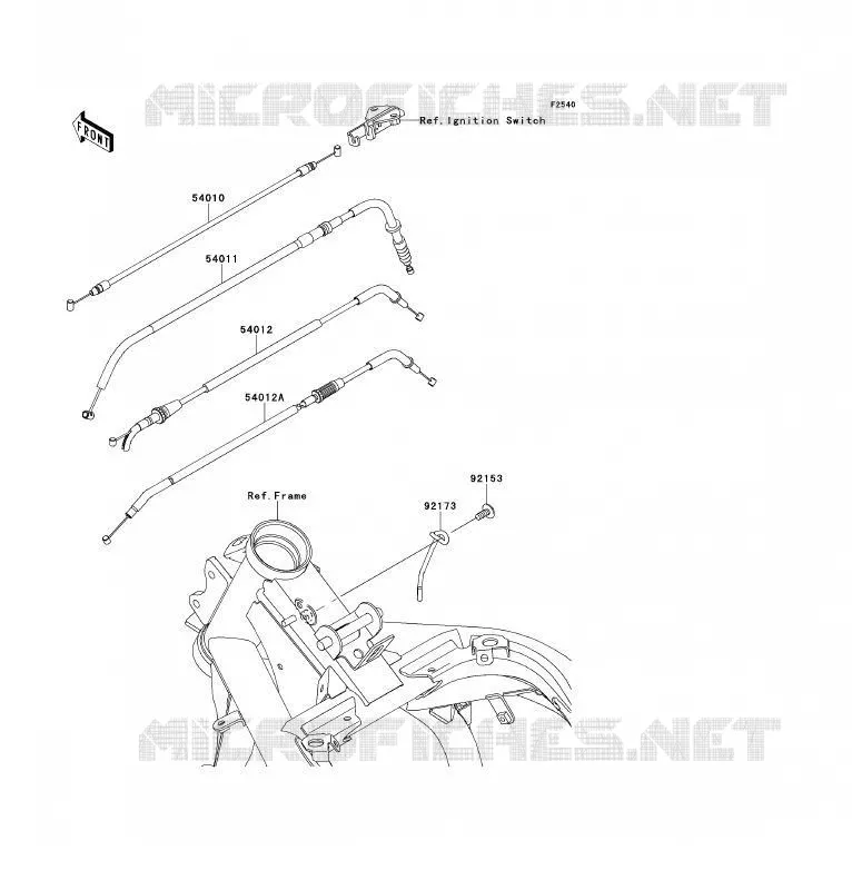 CABLES Kawasaki MOTOS 650 2011 ER-6F  EX650CBF