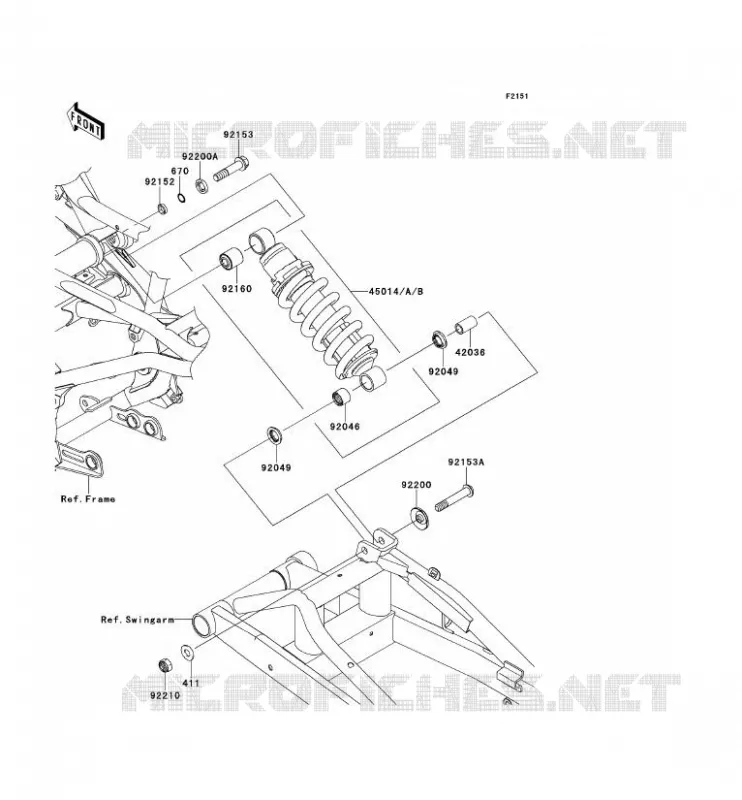 SUSPENSION/AMORTISSEUR Kawasaki MOTOS 650 2011 ER-6F  EX650CBF